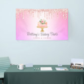 Bakkerijkoekjes bleekroze druppelaar regenboogombr spandoek (Beurs)