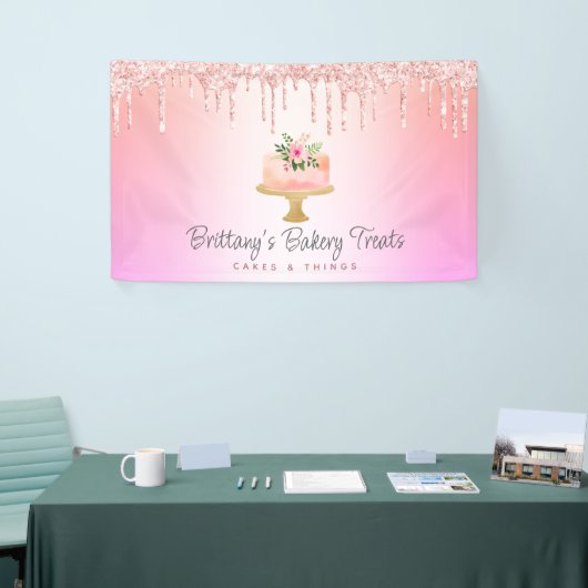 Bakkerijkoekjes bleekroze druppelaar regenboogombr spandoek (Beurs)