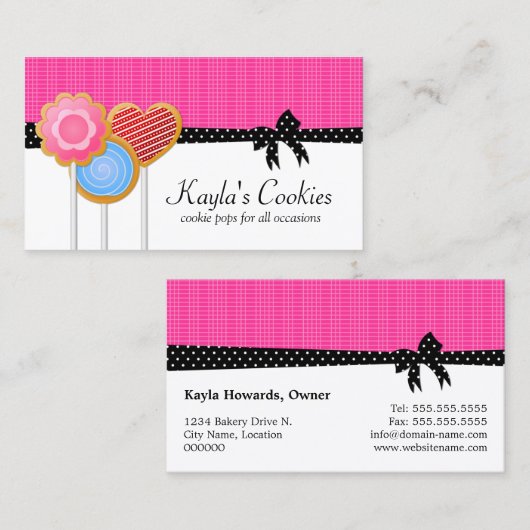 Bakkerijkoekjes Poppen Visitekaartje (Voorkant / Achterkant)