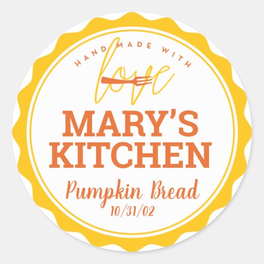 Bakkerijlabels + Jouw naam Ronde Sticker (Voorkant)
