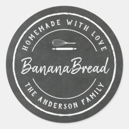 Bakkerijlogo Ambachtelijk Bakken Geschenk Krijtbor Ronde Sticker