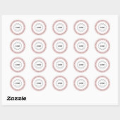 Bakkerijlogo Wit en Roze Ronde Sticker (Vel)
