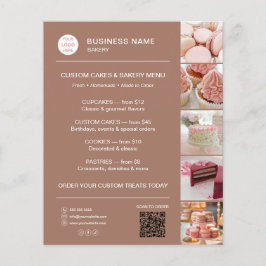 Bakkerijmenu Aangepast Logo QR-code Flyer