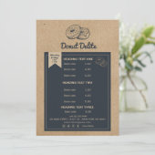 bakkerijmodel voor schotel- en schoenenpapierdonut programmakaart (Staand voorkant)