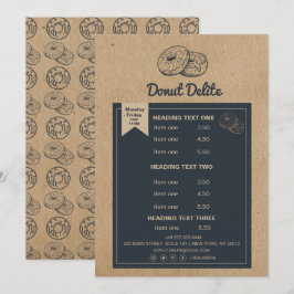 bakkerijmodel voor schotel- en schoenenpapierdonut programmakaart