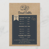 bakkerijmodel voor schotel- en schoenenpapierdonut programmakaart (Voorkant)