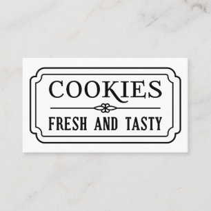 Bakkerijontwerp met verse en smakelijke vintage co visitekaartje