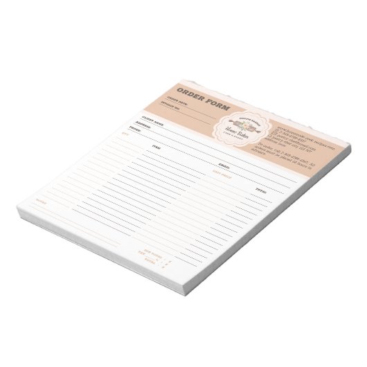 Bakkerijordeformulier Notitieblok (Linkerzijde)