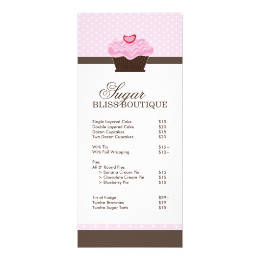 Bakkerijprijslijst Reclamekaart (Voorkant)