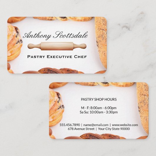 Bakkerijproducten | Deegroller Visitekaartje (Voorkant / Achterkant)
