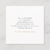 Bakkerijproducten en bakkerijproducten vierkante visitekaartje (Achterkant)