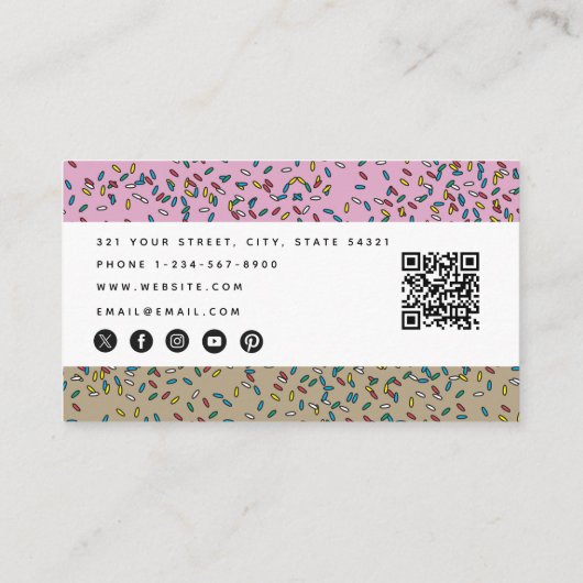 Bakkerijproducten en zoetwaren QR-code Sociale med Visitekaartje (Achterkant)