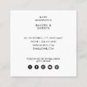 Bakkerijproducten Foto QR Code Social Media Vierkante Visitekaartje (Achterkant)