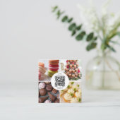 Bakkerijproducten Foto QR Code Social Media Vierkante Visitekaartje (Staand voorkant)