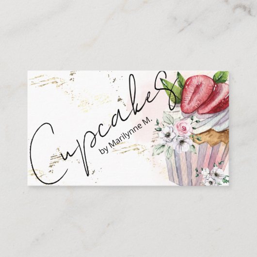 Bakkerijproducten - goudroze platte bakkerijen visitekaartje (Voorkant)