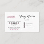 Bakkerijproducten, koekjes, donkere huid visitekaartje (Achterkant)