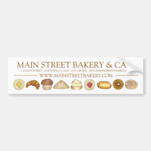 Bakkerijproducten Kroisant Donut Muffin Pastries Bumpersticker