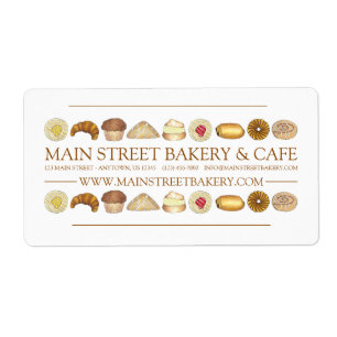 Bakkerijproducten Kroisant Donut Muffin Pastries Etiket