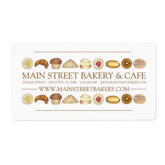 Bakkerijproducten Kroisant Donut Muffin Pastries Etiket (Voorkant)