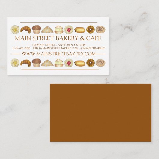 Bakkerijproducten Kroisant Donut Muffin Pastries Visitekaartje (Voorkant / Achterkant)