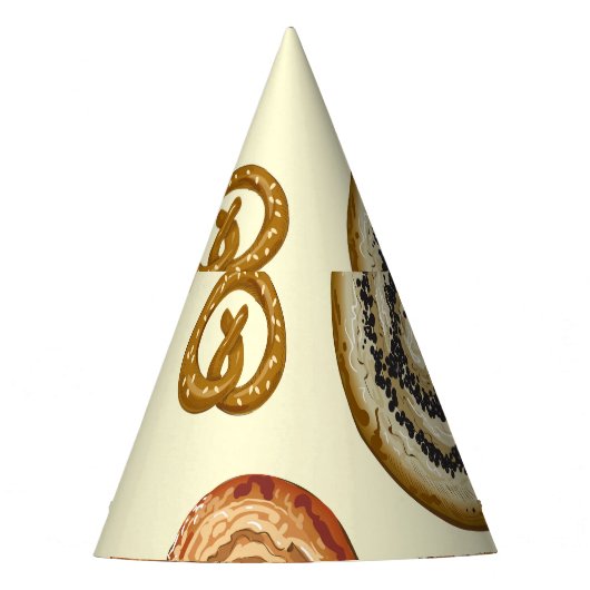 Bakkerijproducten:  naadloos patroon. feesthoedjes (Voorkant)