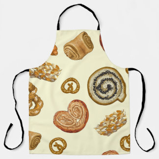 Bakkerijproducten:  naadloos patroon. schort