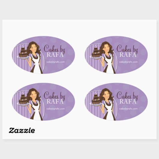 Bakkerijproducten Ovale Sticker (Vel)