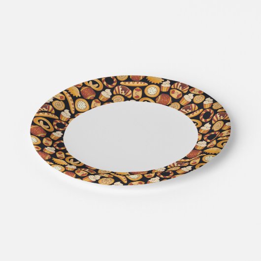 Bakkerijproducten Papieren Bordje (Gekanteld)