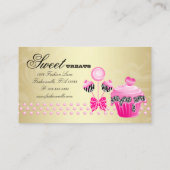 Bakkerijproducten Pop Cupcake Roze goudZebra  Visitekaartje (Achterkant)