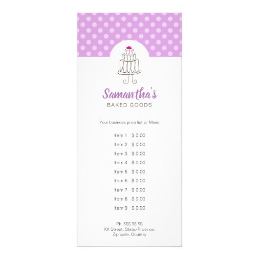 Bakkerijproducten Reclamekaart (Voorkant)