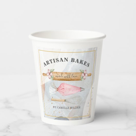 Bakkerijproducten, servetten, servetten papieren bekers (Voorkant)