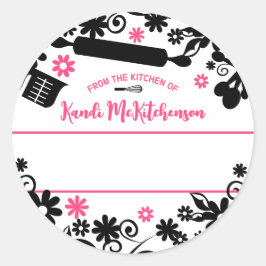 bakkerijproducten uit de keuken van ronde sticker