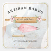 Bakkerijproducten Vierkante Sticker (Voorkant)
