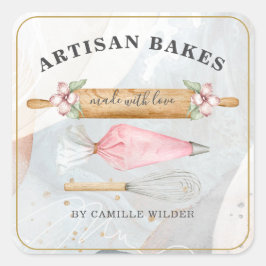 Bakkerijproducten Vierkante Sticker