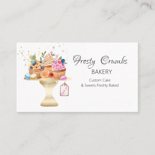 Bakkerijproducten Visitekaartje cupcakes (Voorkant)