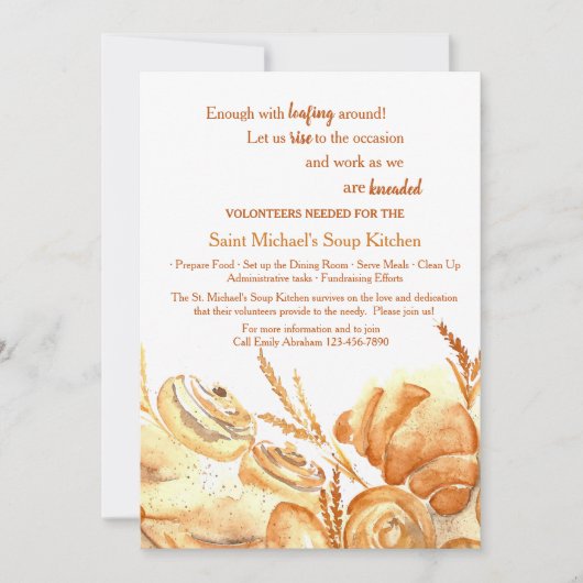 Bakkerijproducten Volunteer-aanvraagkaart Kaart (Voorkant)