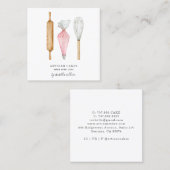 Bakkerijproducten voor gebak Waterverf Vierkante Visitekaartje (Voorkant / Achterkant)