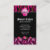 Bakkerijproducten Zebra tijger Roos Roze koekjes Visitekaartje (Achterkant)