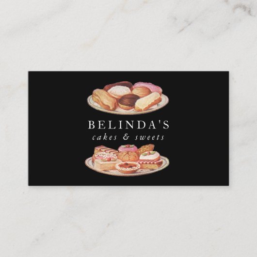 Bakkerijproducten zoet bakken QR-code Sociale medi Visitekaartje (Voorkant)