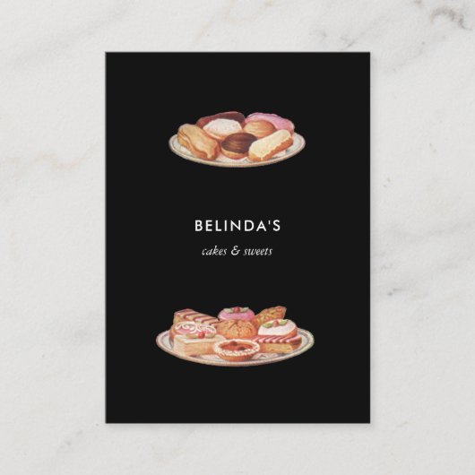 Bakkerijproducten zoet bakken QR-code Sociale medi Visitekaartje (Voorkant)