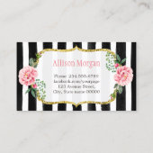 Bakkerijproducten, zoet, goudroze strips visitekaartje (Achterkant)