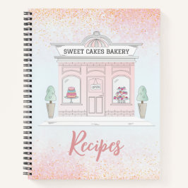 Bakkerijrecepten | Pink Glitter Storefront | Notitieboek