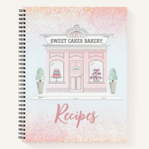 Bakkerijrecepten   Pink Glitter Storefront   Notitieboek
