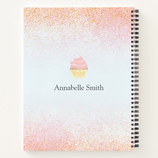 Bakkerijrecepten | Pink Glitter Storefront | Notitieboek (Achterkant)