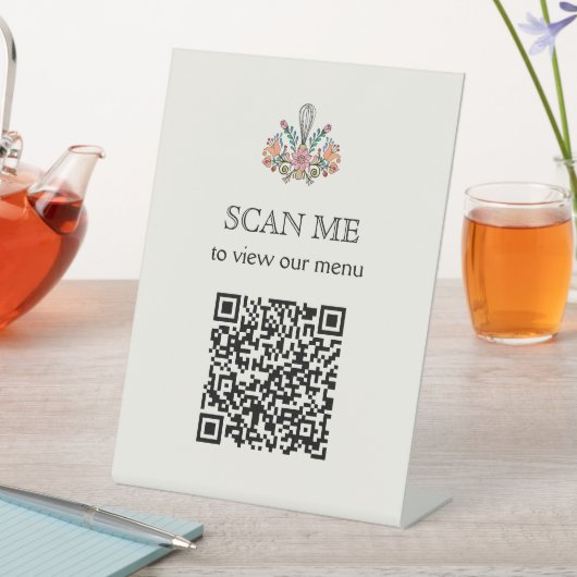 Bakkerijscanmenu QR-code Reclamebord Met Voetstuk (Insitu)