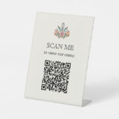 Bakkerijscanmenu QR-code Reclamebord Met Voetstuk (Voorkant)