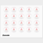 Bakkerijtaart Blush Pink Sprinkles Pastry Dessert Ronde Sticker (Vel)