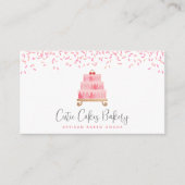 Bakkerijtaart Blush Pink Sprinkles Pastry Dessert Visitekaartje (Voorkant)