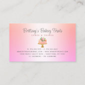 Bakkerijtaart Blush Roze Sinaasappel Ombre Glitter Visitekaartje (Achterkant)