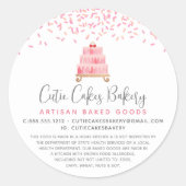 Bakkerijtaart Blush Roze Sprinkles Dessert Juridis Ronde Sticker (Voorkant)